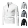 Erkek Hoodies 2023 Sonbahar ve Kış elbisesi ön fermuarlı tasarım fitness ince fit yüksek boyun altlığı kazak ceket