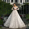 2024 Neue Ankunft A-Linie Brautkleid aus der Schulter 3D-Blumen Spitze Applikationen Tüll Boho Frauen Brautkleider nach Maß Vestidos De Novia Mariage