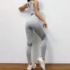 2st Sports Suits Women Seamless Yoga Set Fitness Gym Clothing Pants High midjeband Sport Leggings Hög Elasticitet Bh Pants