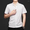 Herr t-skjortor Minglu Mulberry Silk Summer T-shirts Luxury Short Sleeve Solid Color Casual Male Fashion Soft Man Tees 3xl