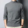 Men's Sweaters Turtleneck Jumper Solid Colour Knit Sweater Autumn And Winter Large Size Slim Bottom Stretch Casual Thermal Tops