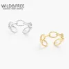 Bagues de cluster Wild Free Chaîne minimaliste Bague d'ouverture pour femmes Bijoux en acier inoxydable Plaqué or Métal Classique Cadeau de fête