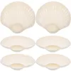 Set di stoviglie 6 pezzi Piatti piani quadrati Scomparto per salsa di gnocchi Patate fritte Piattino per aceto Piatti da portata Vassoi Piatto bianco