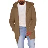 Men's Jackets Winter Warm Solid Color Pockets Hooded Coat Double Breasted Thickened Jacket Hoodies For Men