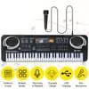 Tastaturen Klavier 61 Tasten Kinder elektronische Tastatur mit Mikrofon Musikinstrument USB digitale elektrische Orgel Geschenke Spielzeug für Kinder 231201