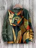 Мужские свитера PLstar Cosmos, новая серия с 3D-принтами животных, милый абстрактный смешной кот с узором, уродливый свитер, зимний уличный повседневный унисексLF231114