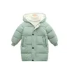 Manteau en duvet 210Y enfants vers le bas longs vêtements d'extérieur hiver vêtements rembourrés de coton adolescents garçons filles épaissir chaud Parka manteaux grands enfants vestes à capuche 231201