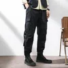 Chándales para hombres Elmsk 2023 Tendencia de otoño Moda suelta Multi Bolsa Ropa de trabajo Pantalones Jóvenes Sólidos Vintage Leggings Casual