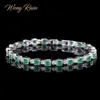 Wong Rain Vintage 100% 925 Sterling Silver Emerald Gemstone Bangle Charm Wedding Cocktail Armband Fina smycken gåvor Hela CX1999