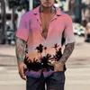 Camisas casuais masculinas oversized praia coqueiro 3d impresso havaiano 5xl manga curta designer roupas moda marca tops blusa