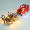 Świąteczne zabawki Zestaw LED LED do 40499 Santa's Sleigh Collection Building Building Bloks Bricks Prezenty świąteczne