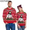 Męskie swetry świąteczne świąteczne swetry dla mężczyzn Boże Narodzenie Jezus 3D drukowane Sweter Sweter najlepsza para ubrania świąteczne bluzy 231130