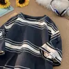 T-shirts pour hommes Foufurieux Casual T-shirt à manches courtes Hommes Loose Color-Block Stripe T-shirts à manches courtes Summer Couple Tops Vêtements masculins