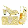 Dress Shoes Doershow Arrival African Wedding And Bag Set Gold Color Italian With Matching Bags Nigerian Lady Party SAF1-7