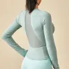 Long Sleeve Sports Jacket Women Fitness Yoga Shirt Winter Warm Gym Top Activewear Running Coats Workout Clothes Woman Tops