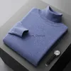 Men's Sweaters Automne et hiver nouveau 100% pure laine mérinos pull hommes col roulé pull en cachemire épaissi chaud ample dessus de couleur unieLF231114L2402