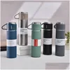 Bouteilles d'eau Double acier inoxydable 500Ml 3 en 1 ensemble de tasse Thermos étanche flacons de voyage tasse pour thé café Thermo café cadeau goutte Otiae