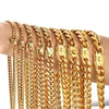 316L Stainless Steel Cuban Link Chain Necklaces Bracelets Hiphoop High Polished 18K Gold Plated Cast Jewelry Sets Choker Chains Me259v