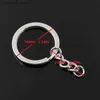 Keychains Lanyards New Fashion Men 30mm Keychain DIY Metal Holder Chain Vintage Heart Key 53x20mm Silver Color Pendant Gift R231201