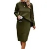 Abito a due pezzi Set maglione da donna in due pezzi nero kaki verde militare per top lavorato a maglia autunno e inverno aderente 231201