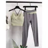 Luluwomen avec Logo ensemble de vêtements de Yoga soutien-gorge de sport pour femmes pantalon de Yoga de course à pied