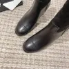 Chanells Boots Przyjazd Chanellies Nowy Chaannel Bradn Women Women Słynne łańcuchy Designer Gruste Obcasy Krótkie buty Pół top wysokiej jakości prawdziwe skórzane buty na kostkę Woman F