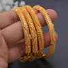 4pcs set 24k dubai oro color africano brazaletes de bodas nupciales para mujeres brazaletes árabes sauditas joyas 220702260p