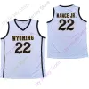 2020 New NCAA Wyoming Cowboys Jerseys 22 Larry Nance Jr. Jr College Basketball Jersey White Size Youth Adult