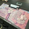 Muskuddar handled vilar stor anime rosa muspadspelare söt kawaii xxl gaming pad gummi otaku lås kant stor mode bärbar dator anteckningsbok skrivbord matta 231130