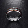 Couleur argent koa bois incrustation d'ormeau haute polissage 8mm largeur 100% véritable alliance élégance anneaux en carbure de tungstène pour hommes 210701289c