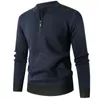 Maglioni da uomo Maglione lavorato a maglia casual Pullover caldo Resistente stile ampio Colorblock Top Grigio Rosso Cachi Blu scuro