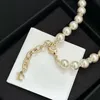 Designer Luxury Necklace White Pearl Transparent Beads Inlaid Water Double Letters Diamond Sweater Chain Classic Charm Jewelry Deliver Mother Surprise Gift