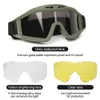 Outdoor-Brille JSJM Airsoft Taktische Schutzbrille 3 Linsen Winddicht Staubdicht Schießen Motocross Motorrad Bergsteigerbrille CS Sicherer Schutz 231201