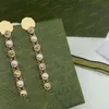 Designer Long Pearl Pendant Earrings G For Women Men Earring Luxurys Designers Animal Stud Earrings Gift D2112212Z261Y