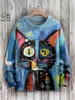 Herensweaters PLstar Cosmos nieuwe 3D-geprinte dierenserie schattig abstract grappig kattenpatroon lelijke trui winter straat casual unisexLF231114