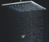 Ny ankomst rostfritt stål304 16 tum borstat nickel overhead LED Rainfall Shower Head BD0172791064