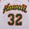 2020 New NCAA Hawaii Jerseys 32 Samuta Avea College 농구 저지 화이트 사이즈 청소년 성인 All Ed