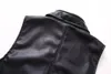 Gilet da donna Gilet corto in ecopelle da donna Gilet vintage nero senza maniche Gilet Streetwear Cerniera da motociclista da donna