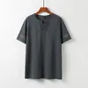 T-shirts pour hommes 9XL grande taille T-shirt hommes été demi manches lin T-shirt t-shirts occasionnels hauts mâle col en v broderie chemise Plus