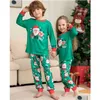 Famille Correspondant Tenues Pyjamas De Noël Noël Vert Père Noël Imprimer Papa Maman Et Moi Costume Vêtements De Chien Livraison Directe Bébé Enfants Dhsuj