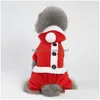 Dog Apparel Christma Jacket Winter Warm Pet Clothes For Small Dogs Coat Clothing Costume Puppy Jackets Santa Claus Drop Delivery Hom Dh5Eq