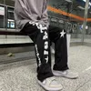 Erkekler Pantolon Hip Hop Erkek Pantolon Joggers Swearpants High Street Rahat Geniş Bacak Pantolon Düz Baskı Y2K Sokak Giyim Erkek Pantolon 231130