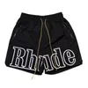 Designer Mens T shirts RHUDE Shorts Tee Basketball Short Pants shirt Luxurys Summer Beach Letter Mesh Street Fashion Sweatpants