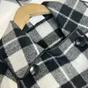 Nouveau manteau de créateur pour bébé, veste pour enfants, design à carreaux dégradés, taille 100-170, tissu en laine Double face, coupe-vent pour fille, Nov25