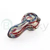 DHL !!! BERACKY HAND PIPE Extra liten storlek Swirl Design 3.2 tum glas torr ört rökrör rökverktyg rökare rökare färgglada tillbehör