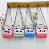 Niedliche Pop-Tasche für Mädchen, Fingerspielzeug, Kitty, Panda, Push-Blasen, Quetschspielzeug, Silikon-Schlüssel-Geldbörse, Stressabbau-Spiel, Umhängetasche für Mädchengeschenke