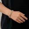 Duyizhao Hip Hip Hop Micro Pave CZ Jewelry Bracelet 18mm Miamiキューバチェーンブレスレットメンズダイヤモンドフルダイヤモンドブレスレット卸売