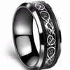 Черное кольцо из нержавеющей стали 316L для обручального кольца, синее кольцо из углеродного волокна des Nibelungen Кольца с драконом для мужчин299r