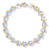 Strand Blue Fjärilskristall för kvinnor Guldfärgpärlor Charm Armband Healing Reiki Bangles utsökta smyckespresent