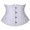 Vrouwen Shapers Zwart Kort Vest Gothic Hof Lichaam Vormgeven Kleding Metalen Ronde Lange Rits Stalen Korset Sexy Jurk Accessoires